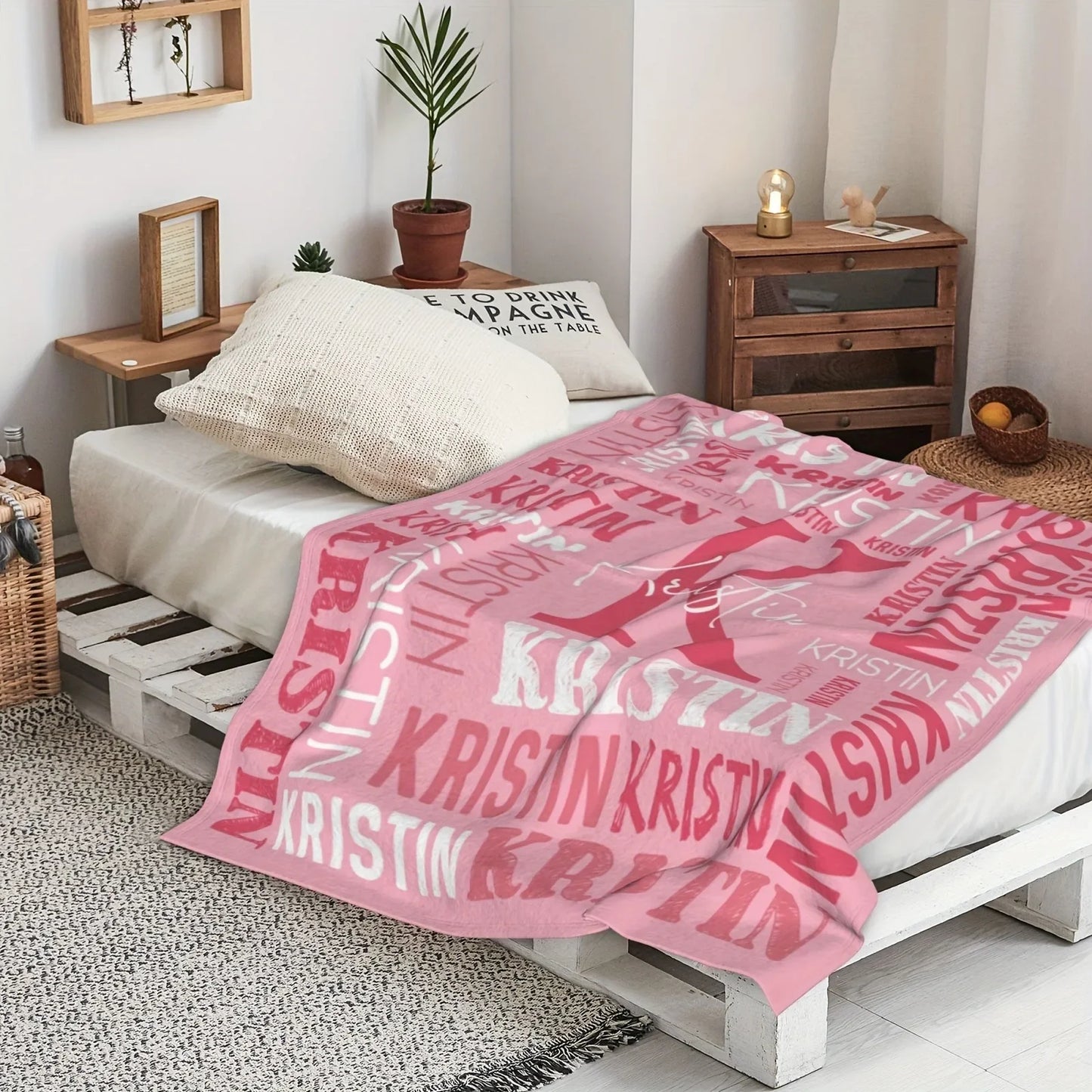 Personalized Pet Photo Blanket – Custom Dog Face Throw with Text – Unique Gift for Pet Lovers & Friends (Copy)